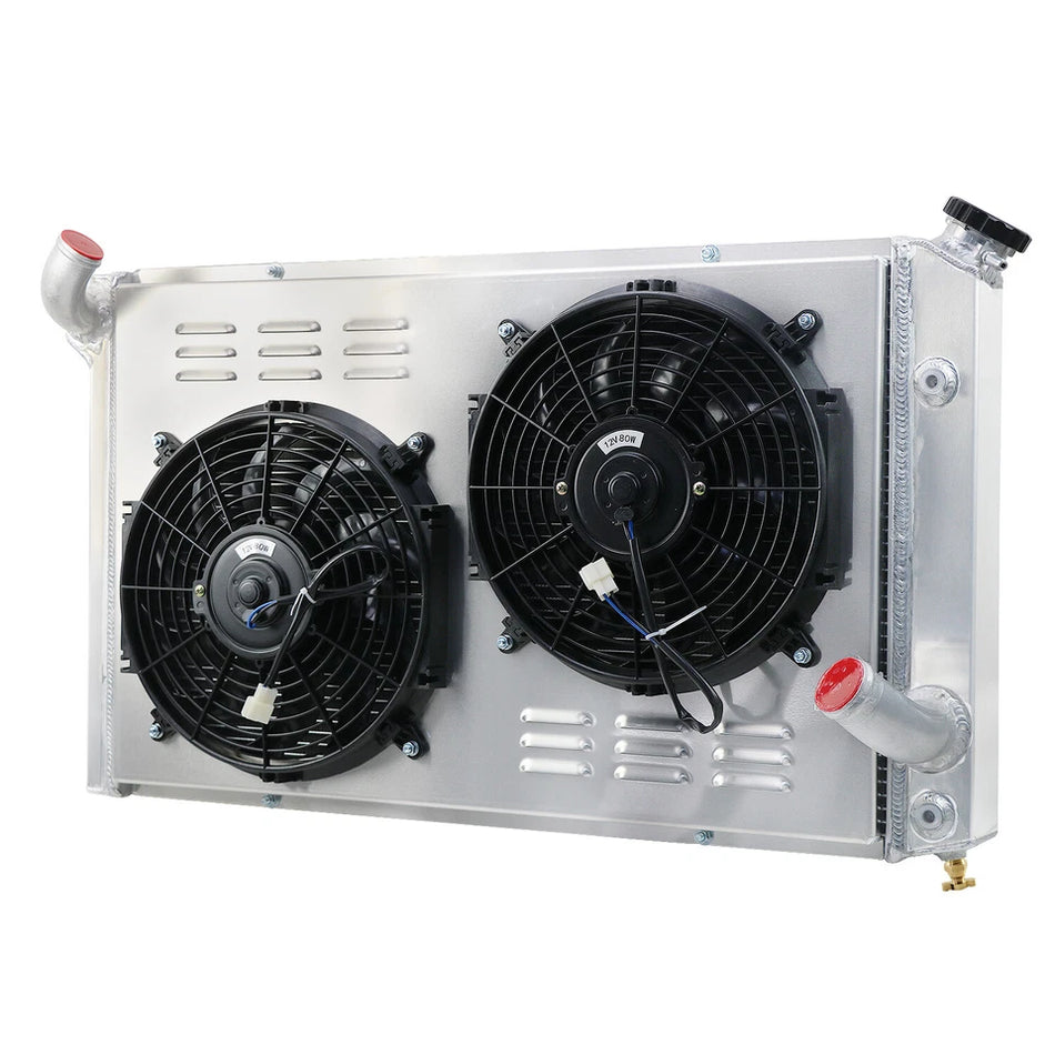 ASI Performance 4 ROWS Radiator+Shroud Fan For 1973-1976 Chevy Corvette Base Stingray 7.4L AT V8