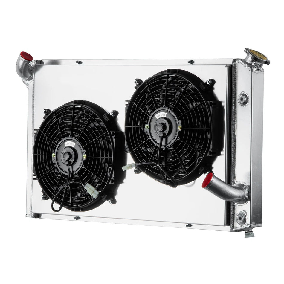 ASI Performance 4 Rows Radiator+Shroud Fan For 1973-1976 Chevy Corvette Base Stingray 5.7L 7.4L