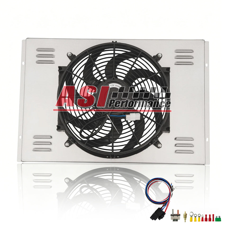ASI Performance 4 Row Radiator Shroud Fan For 1962-1967 Chevrolet Chevy II Nova SS 3.8L 5.3L