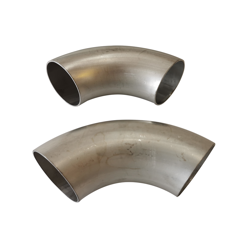 ASI Performance 2pcs 2.5" 90° Degree 304 Stainless Steel Exhaust Bend Elbow Pipe Butt Weld