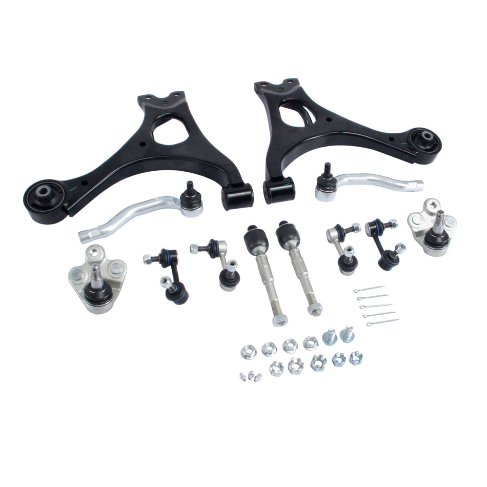 ASI Performance Front Ball Joint Sway Bars Control Arms Tie Rods Kit For 2006-11 Honda Civic