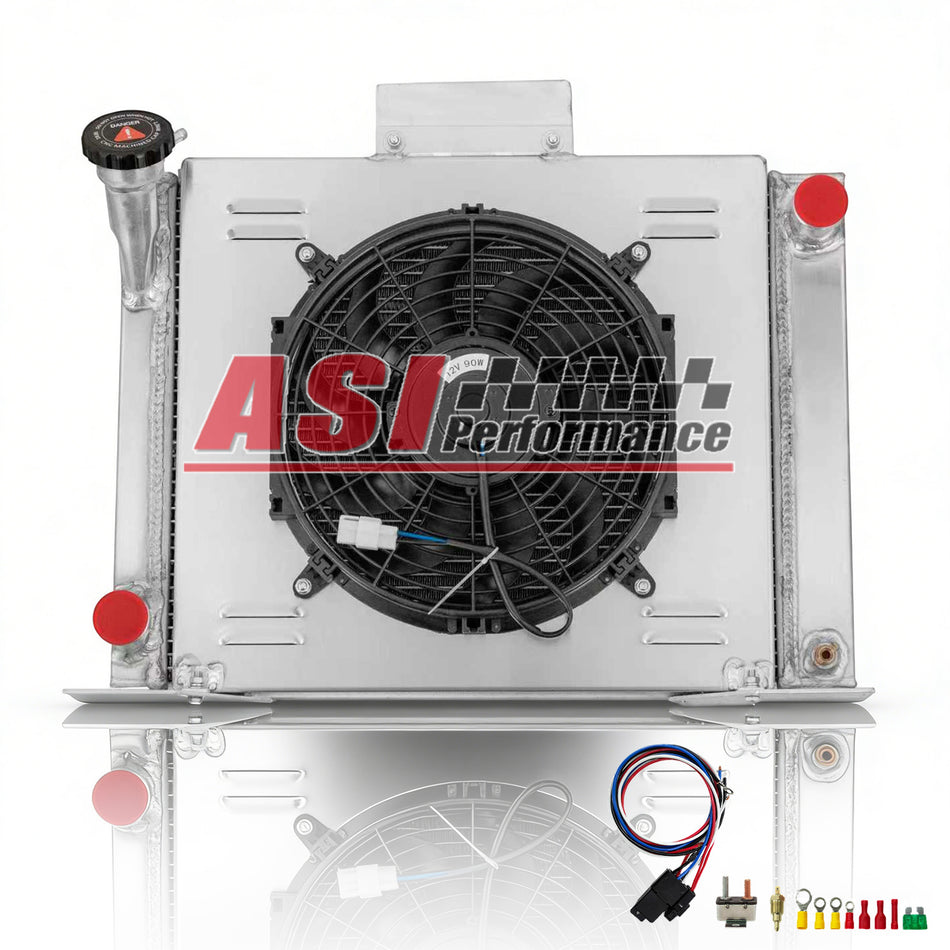 ASI Performance 4 Core Radiator Shroud Fan For 83-94 Ford Ranger Pickup V8 Engine 2.3L 2.8L 2.9L