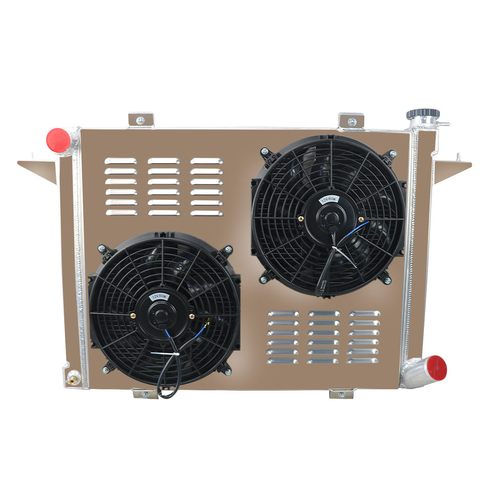 ASI Performance 4 Rows Radiator with Fan Shroud Kits For 1989-1993 Dodge D/W 250 350 5.9L V8 DIESEL 23.3 Height x 36.5 Width 12 fan 90W