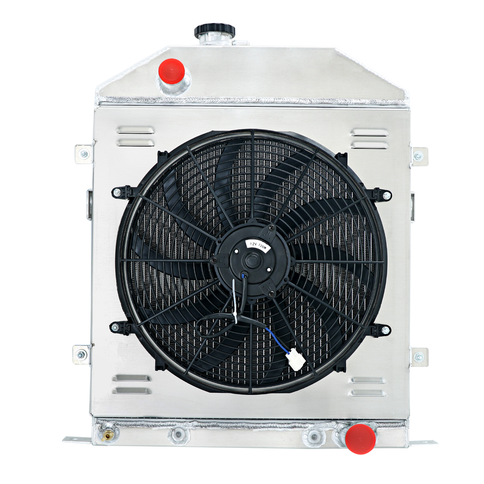 ASI Performance 4 Rows Radiator Shroud Fan For 1942-1948 Ford Deluxe Mercury Series 29A l6 V8