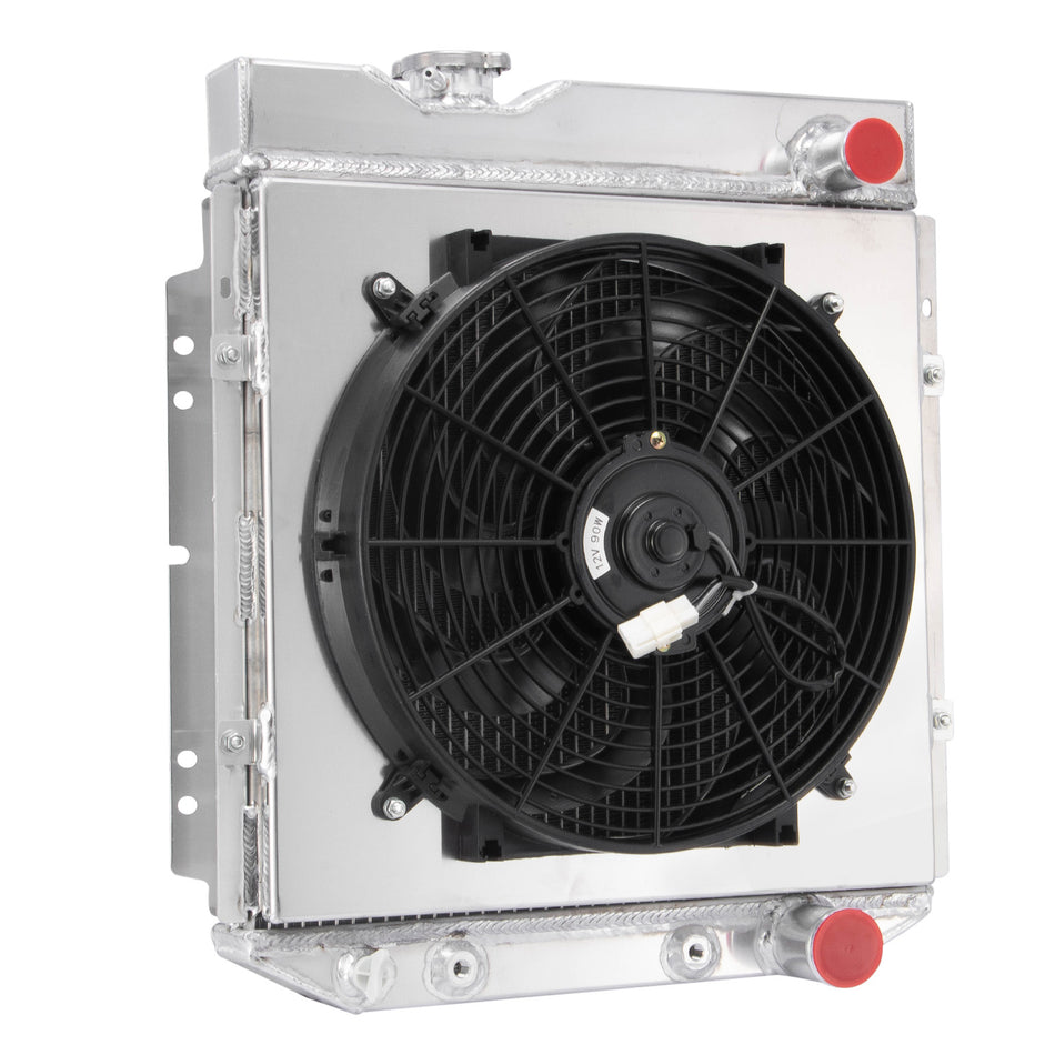 ASI Performance 3 Row Radiator with Shroud Fan For 1960-65 Ford Falcon/Ranchero/Comet 64-66 Mustang 19-3/5''W x 21-5/9'' H