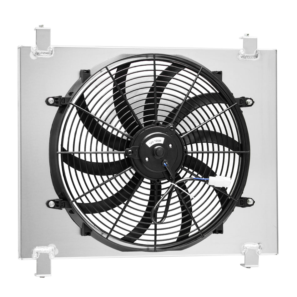 ASI Performance Aluminum Radiator Shroud+Fan For 1932 Ford Hi Boy Grill Shell Chevy Motor
