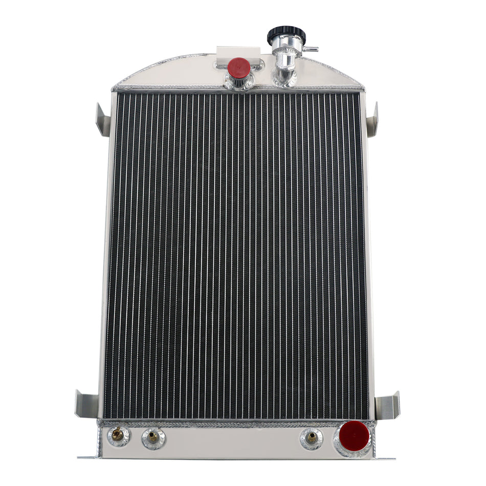 ASI Performance 4 Row Aluminum Radiator For 1933-1935 Ford MODEL Hot Rod Chevy V8 Engine 28''H