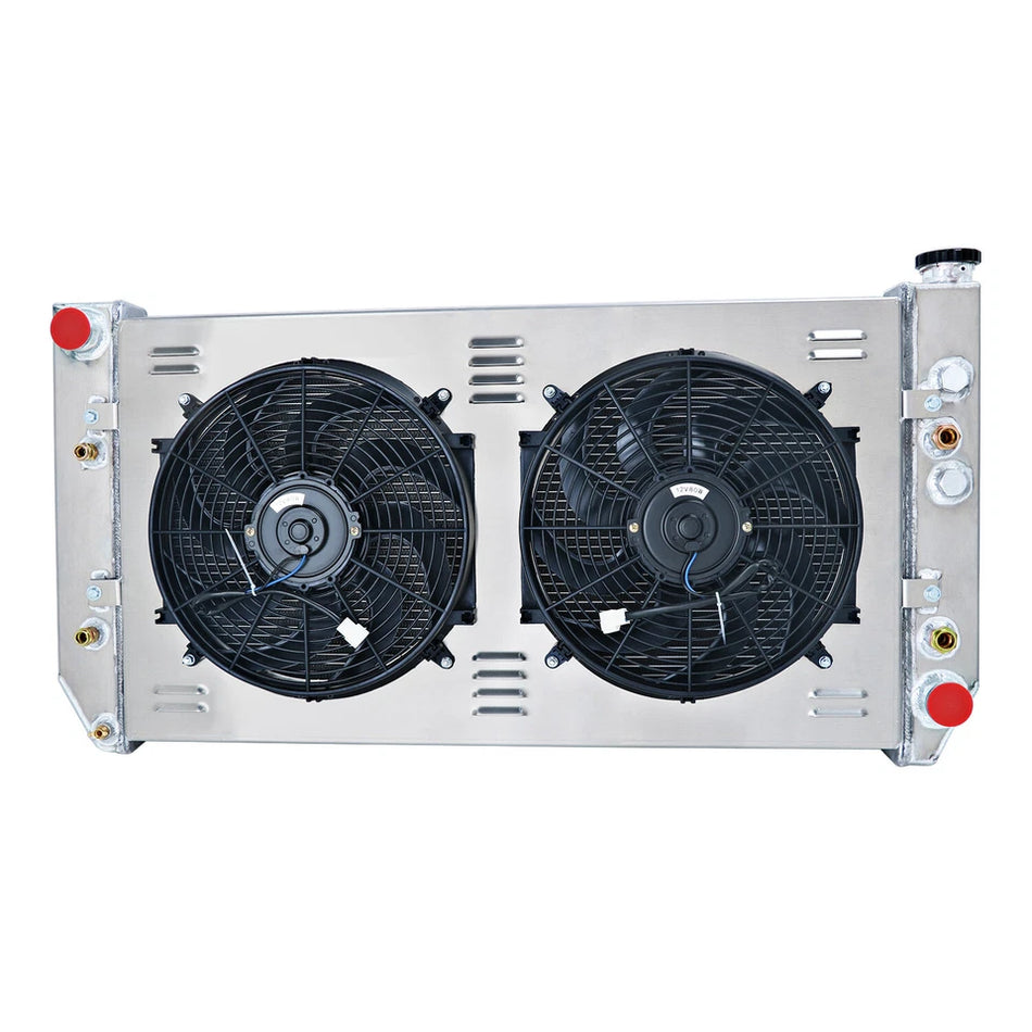 ASI Performance 3 Row Radiator+Shroud Fans For 82-91 Chevy C/K C1500 2500 K2500 6.2L Diesel-90w