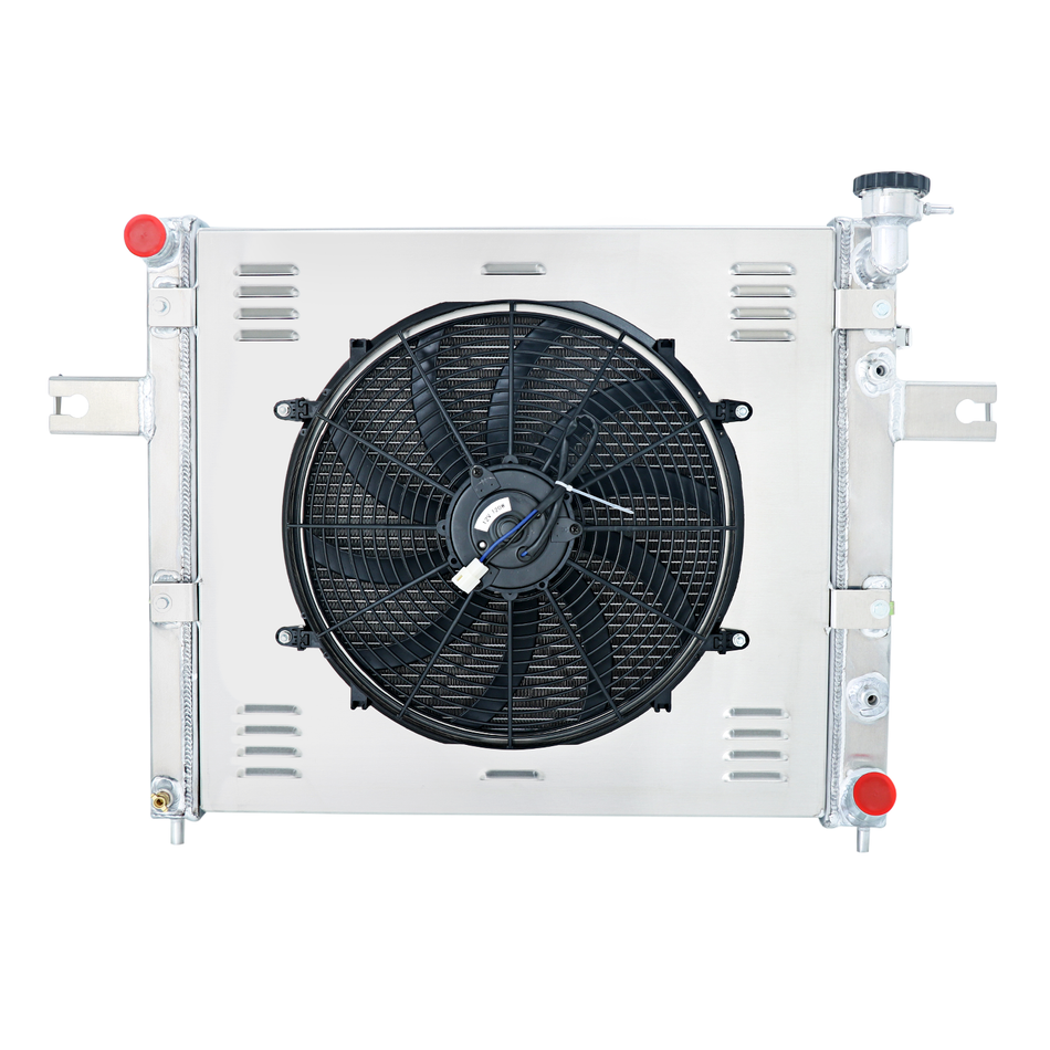 ASI Performance 3 Row Aluminum Radiator with Shroud Fan For 1999-2000 Jeep Grand Cherokee 4.7L V8 24.2 H X 35 W