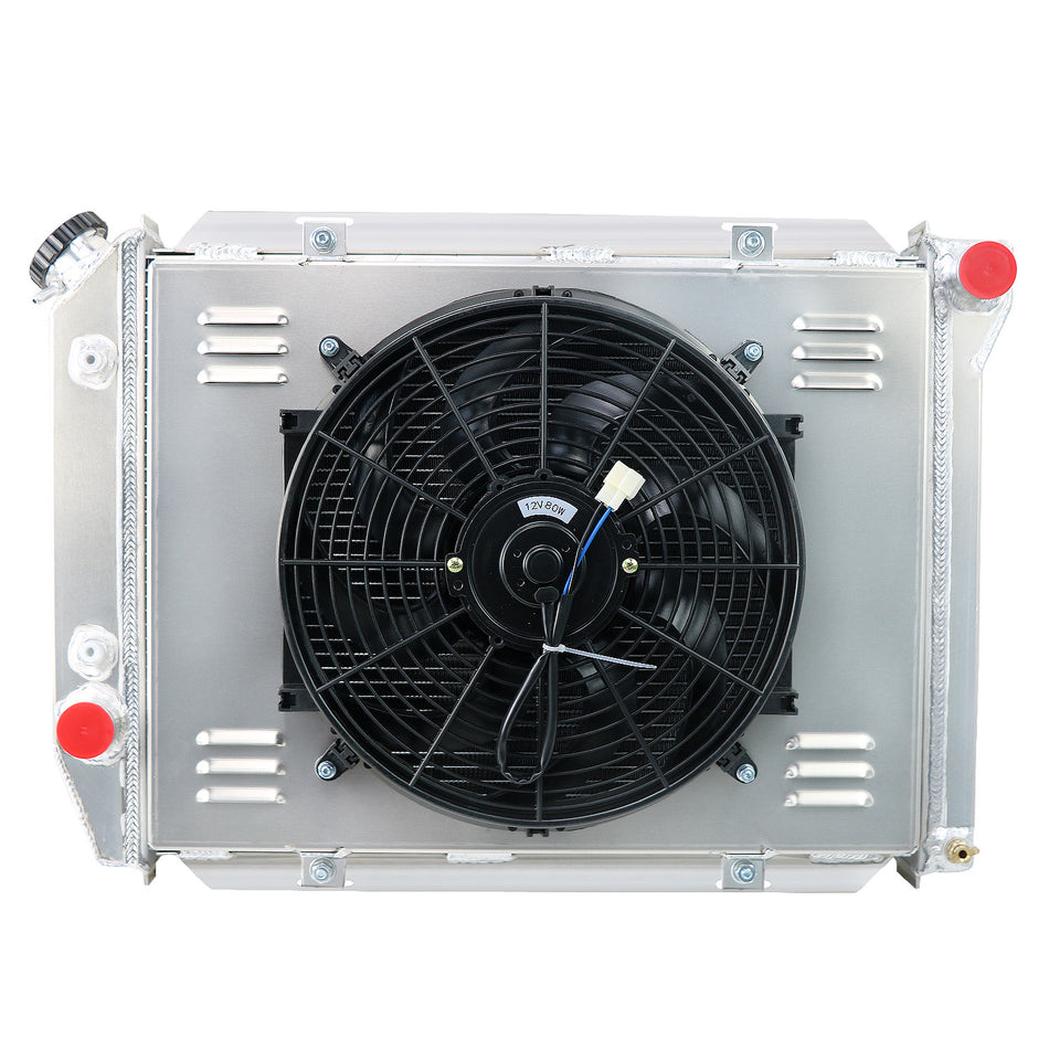ASI Performance 3 Row Radiator with Shroud Fan Relay For 1967-1968 Ford Thunderbird Country Sedan LTD/Galaxie 500/Mercury Marquis 5.0L 6.4L 7.0L V8