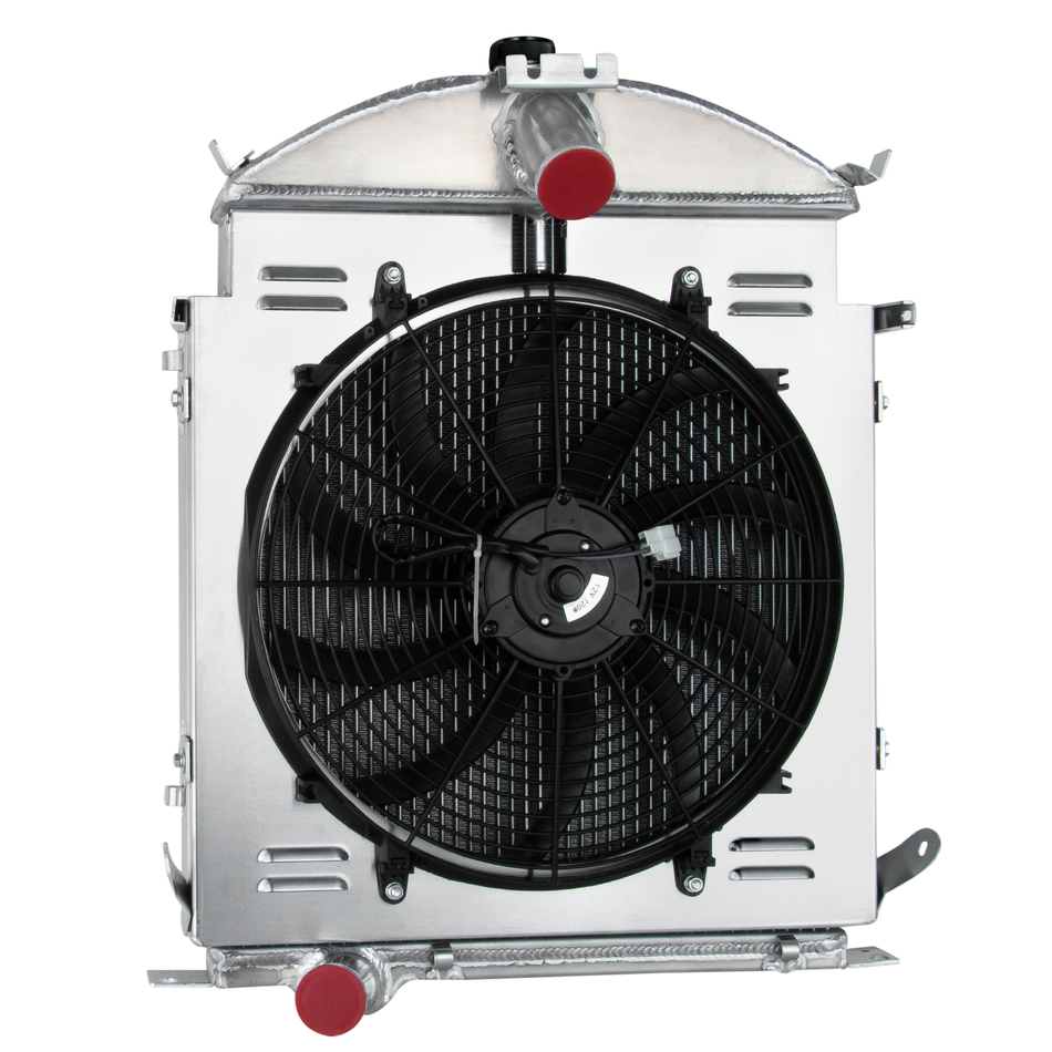 ASI Performance 3 Row Aluminum Radiator+Shroud Fan for 1928-1929 Ford Model A Heavy Duty 3.3L L4
