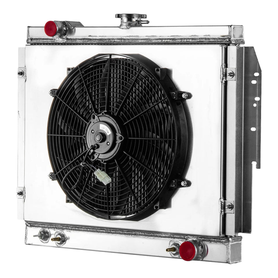 ASI Performance 4 Row Aluminum Radiator+Shroud Fan For 1979-1993 Dodge D150 D250 D350 W150 Ramcharger