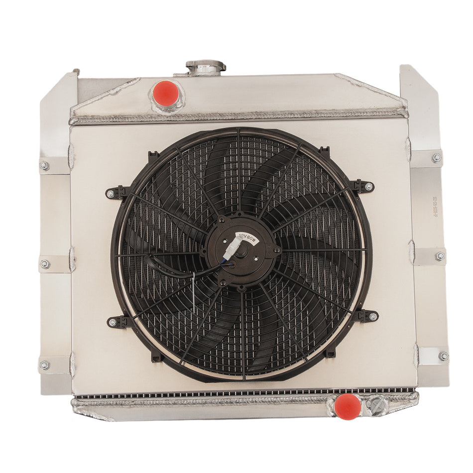 ASI Performance 4 Row Radiator with Shroud Fan For 1949-1952 Studebaker 2R11 2R10 2R15 TRUCK 2.8 4.0