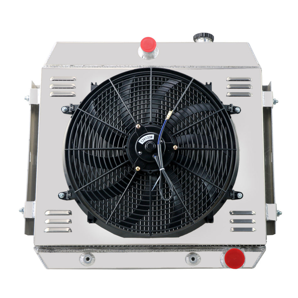 ASI Performance 4 Row Radiator Shroud Fan For 1955-1957 1956 Chevy Bel Air One-Fifty Nomad L6 V8