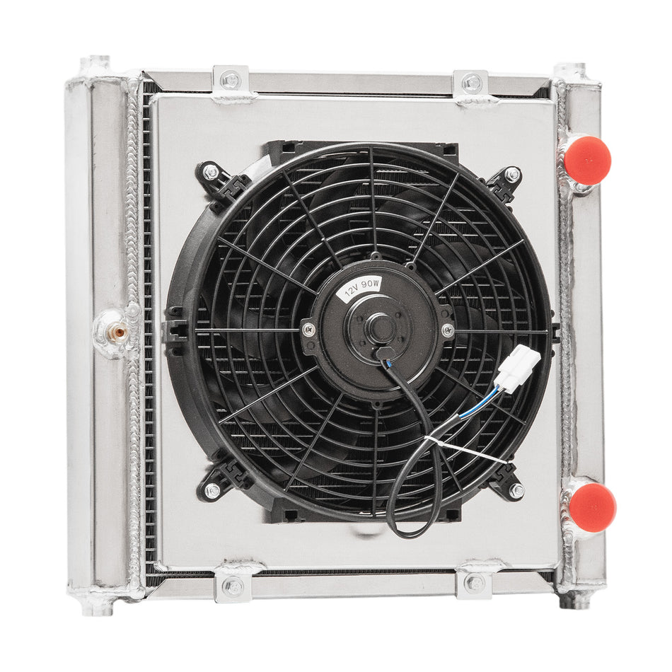 ASI Performance 3 Row Aluminum Radiator+Shroud Fan For Dragster Roadster Style Double Pass AT