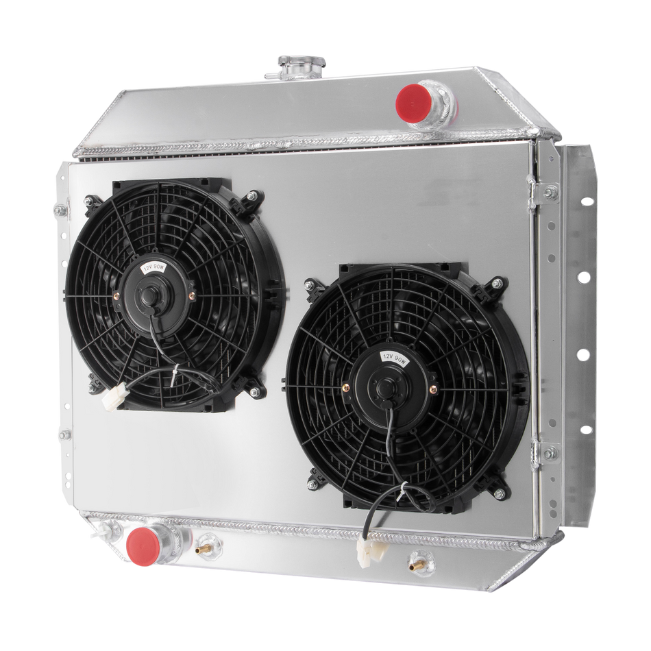 ASI Performance 3 Row Radiator with Shroud Fan For 1966-1979 Ford F100 F150 F250 F350 Bronco Pickup 26H x 29.5W