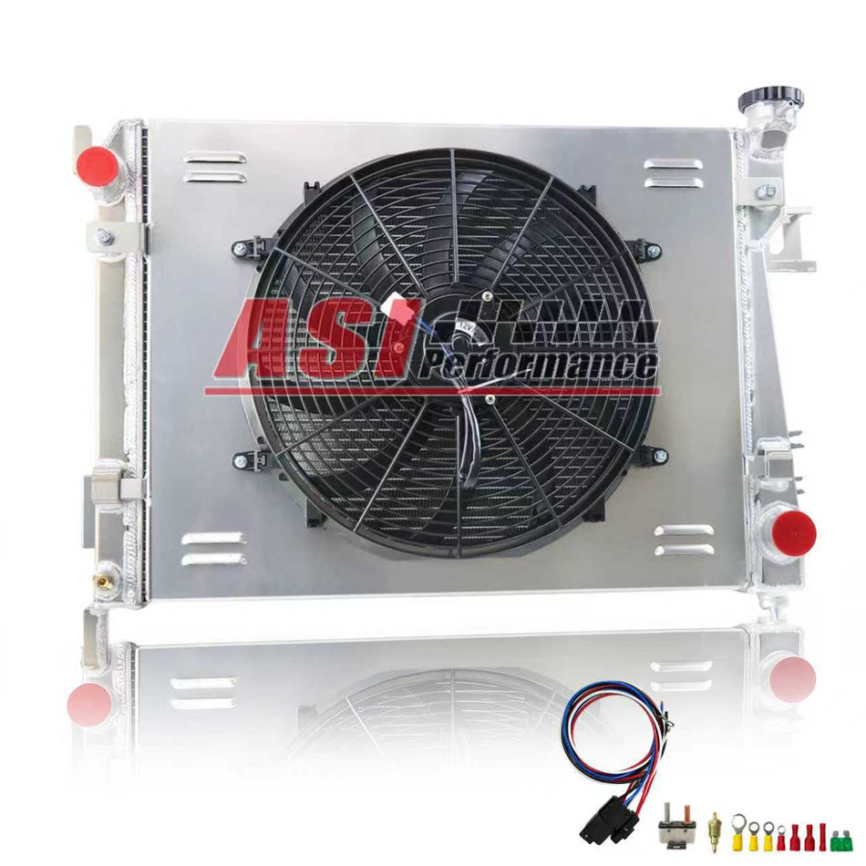 ASI Performance 2 Row Aluminum Radiator Shroud Fan Relay  For 2004-2009 Dodge Ram 1500 2500 3500 5.7L V8