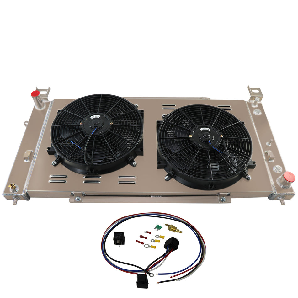ASI Performance Aluminum 1 Row Radiator with Shroud Fan For 1999-2014 Chevy Silverado/GMC Yukon/Hummer H2 5.3L 4.8L