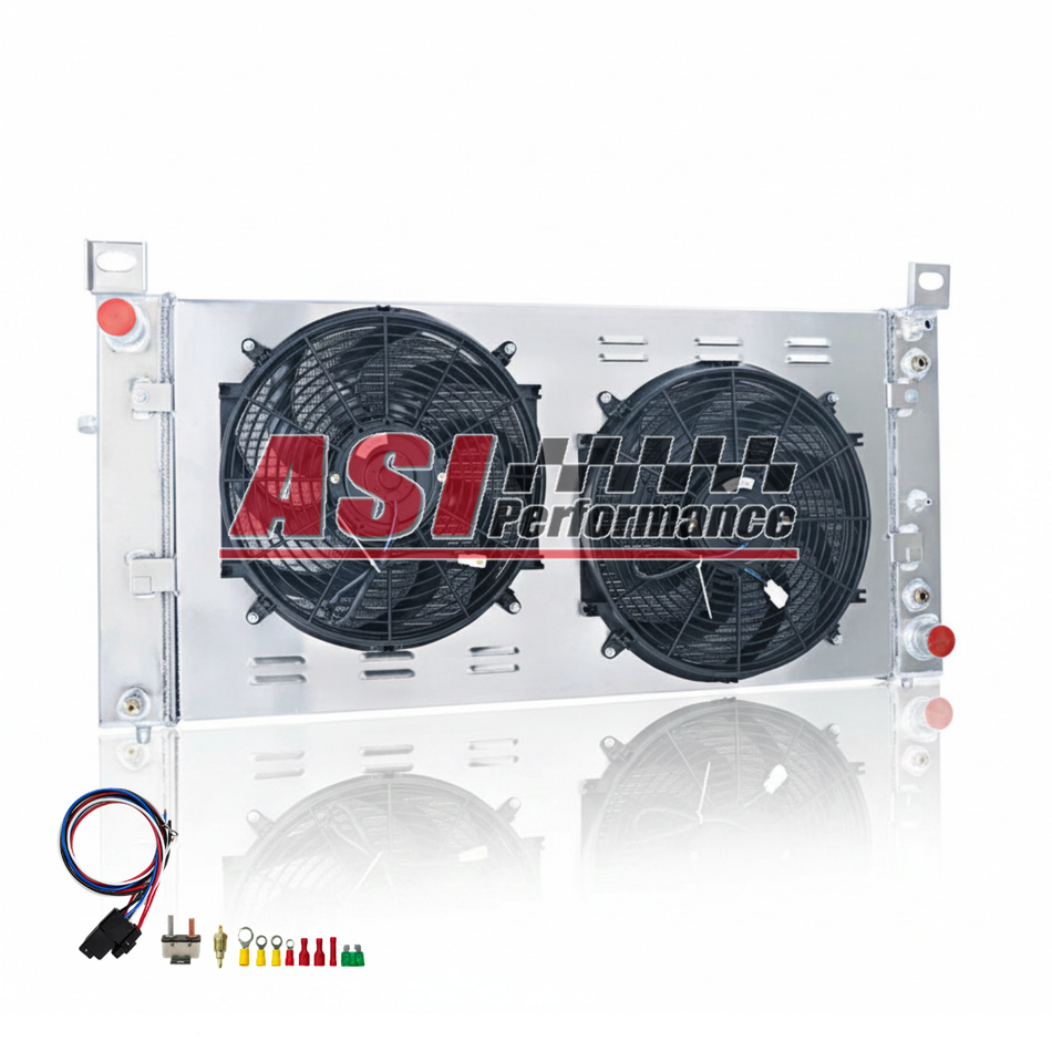ASI Performance 3 Row Radiator+Shroud Fan For 99~14 Chevy Silverado 1500 2500 Suburban GMC Yukon