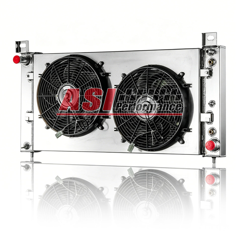 ASI Performance 3 Row Radiator+Shroud Fan For 99-2013 Chevy Silverado 1500 2500 GMC Sierra Yukon