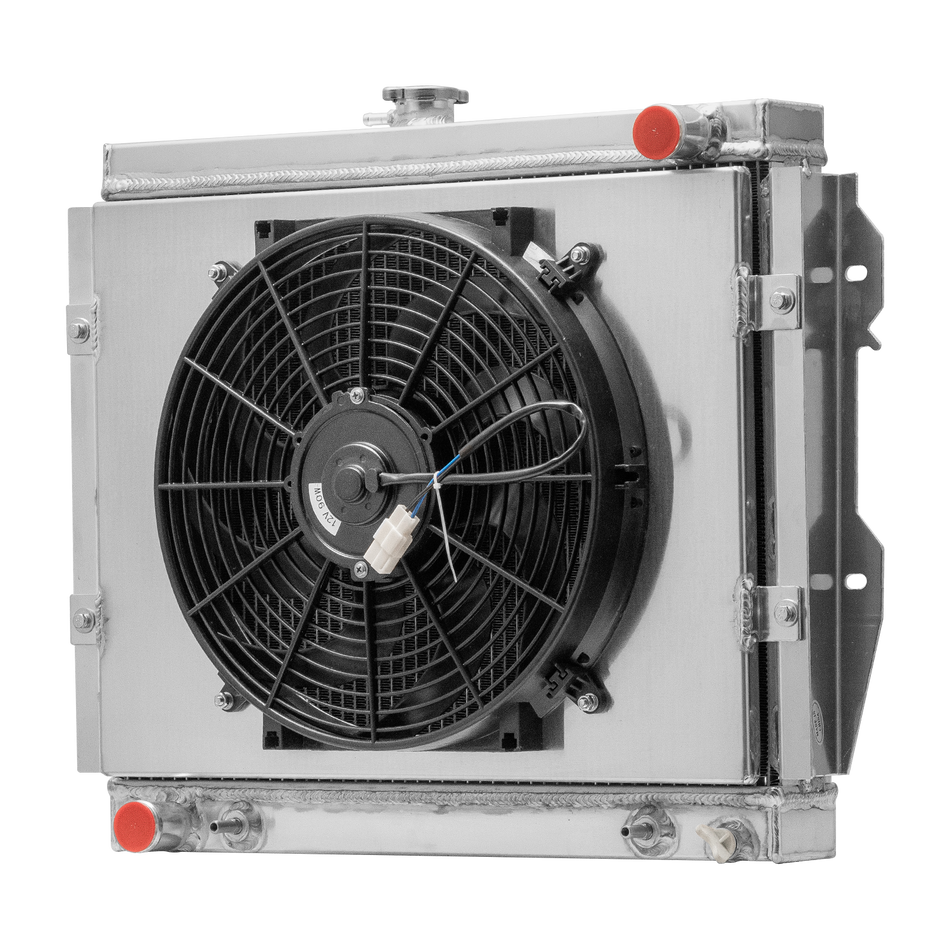 ASI Performance 2 Row Radiator+Shroud Fan For 1984-1995 Toyota Pickup 4Runner SR5 AT