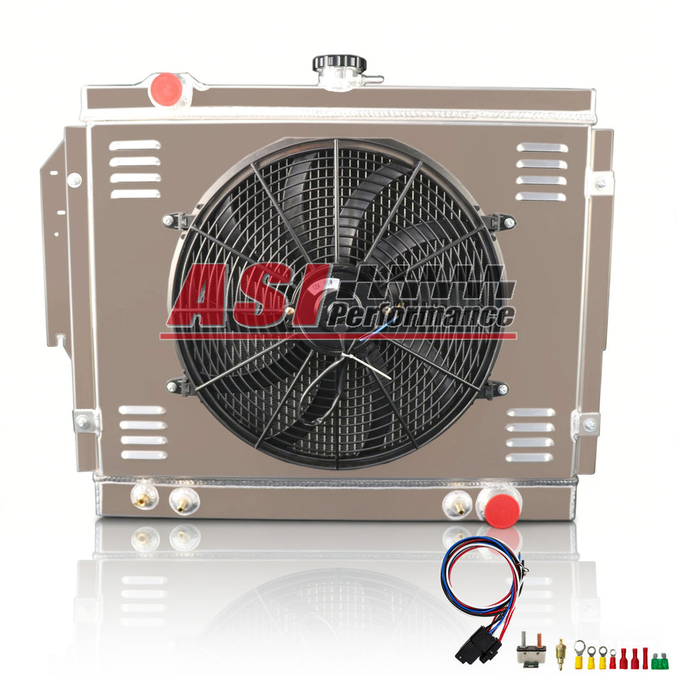 ASI Performance 2 Row Radiator Shroud Fan Relay For 79-93 Dodge Ramcharger D/W 100 250 5.2L 5.9L-120W