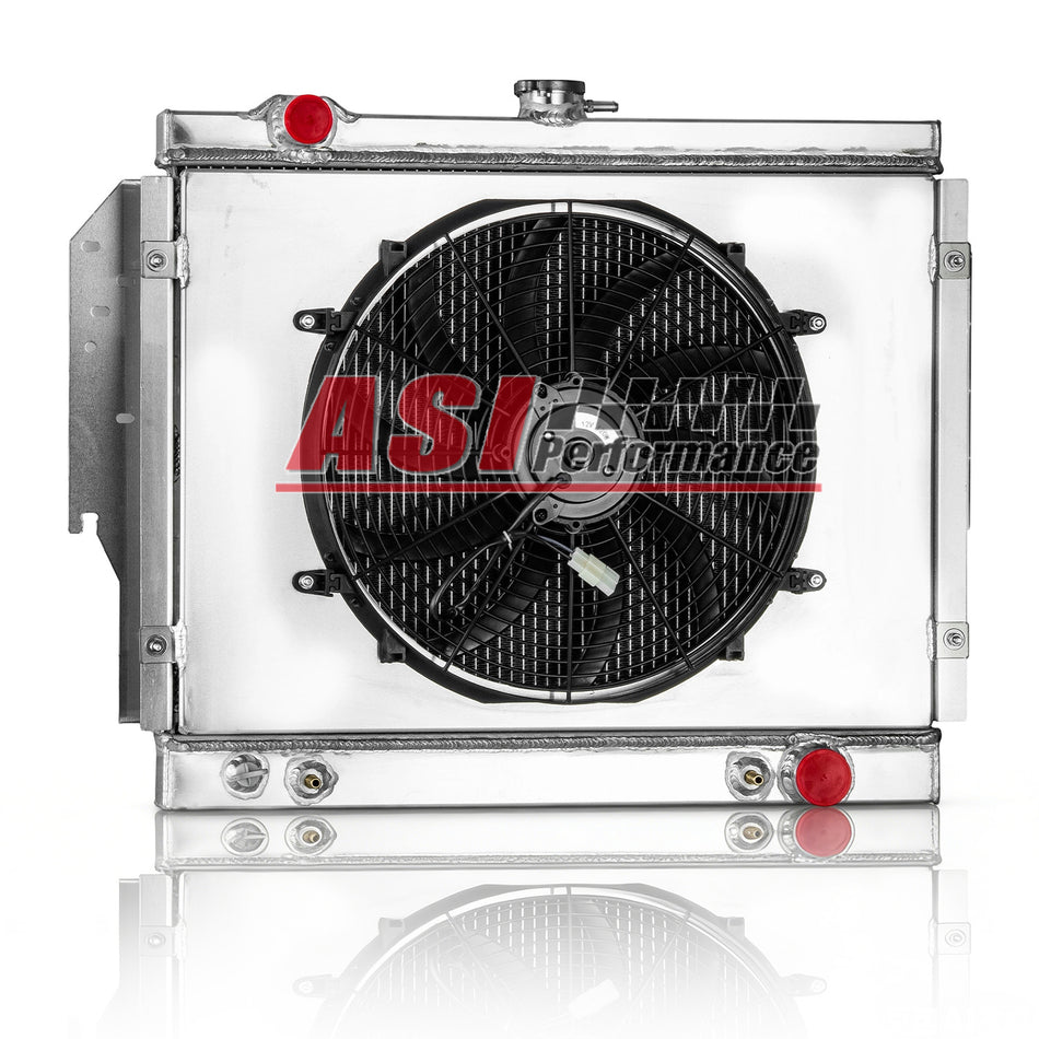 ASI Performance 2 Row Radiator Shroud Fan For 1979-93 Dodge D150 250 350 W150 250 Ramcharger 5.2L