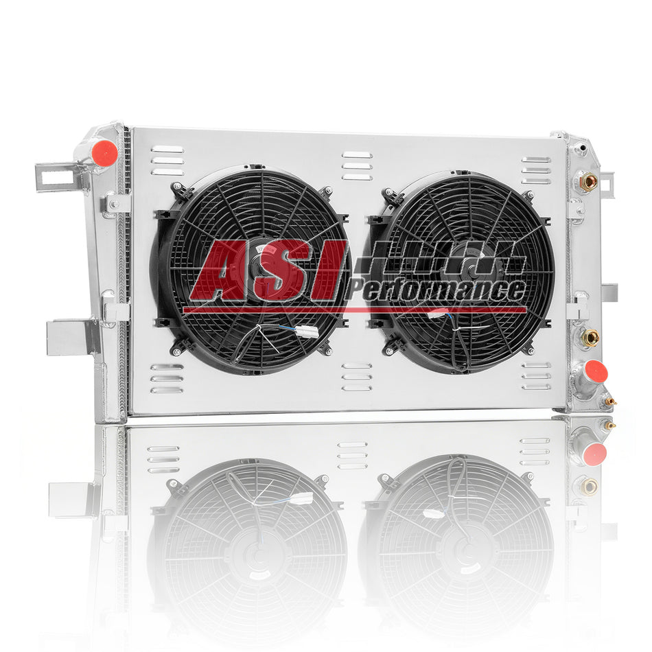 ASI Performance 2 Row Radiator+Shroud Fan For 2001-2005 Chevy Silverado GMC 2500 HD 3500 HD 6.6L