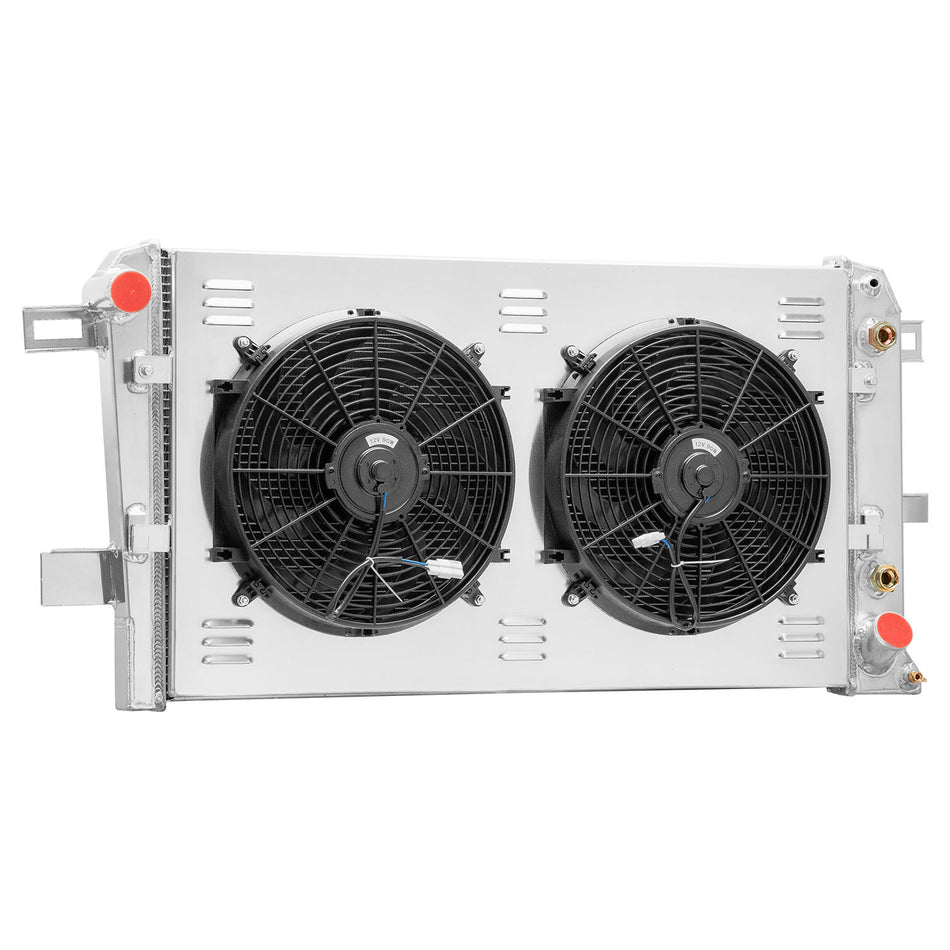 ASI Performance 2 Row Radiator+Shroud Fan For 2001-2005 Chevy Silverado GMC 2500 HD 3500 HD 6.6L