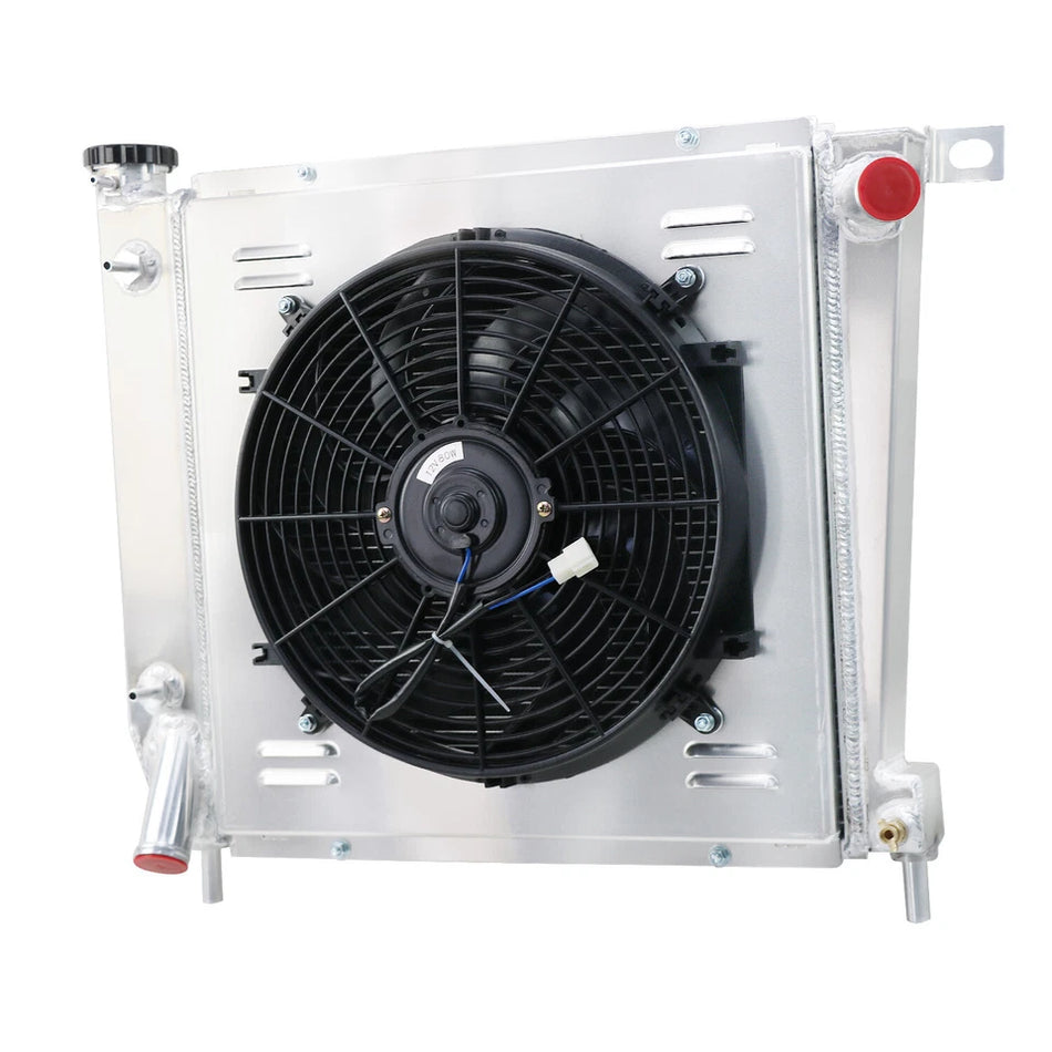 ASI Performance 2 Row Radiator with Shroud Fan For 85-94 Ford Explorer Ranger Bronco II 4.0L 21-3/8" H x 27" W