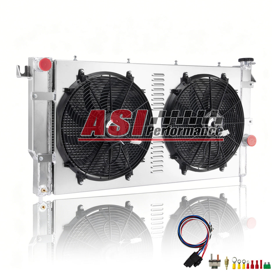 ASI Performance Aluminum Radiator+Shroud Fan For 1994-2002 Dodge Ram 2500 3500 5.9L L6 Diesel MT