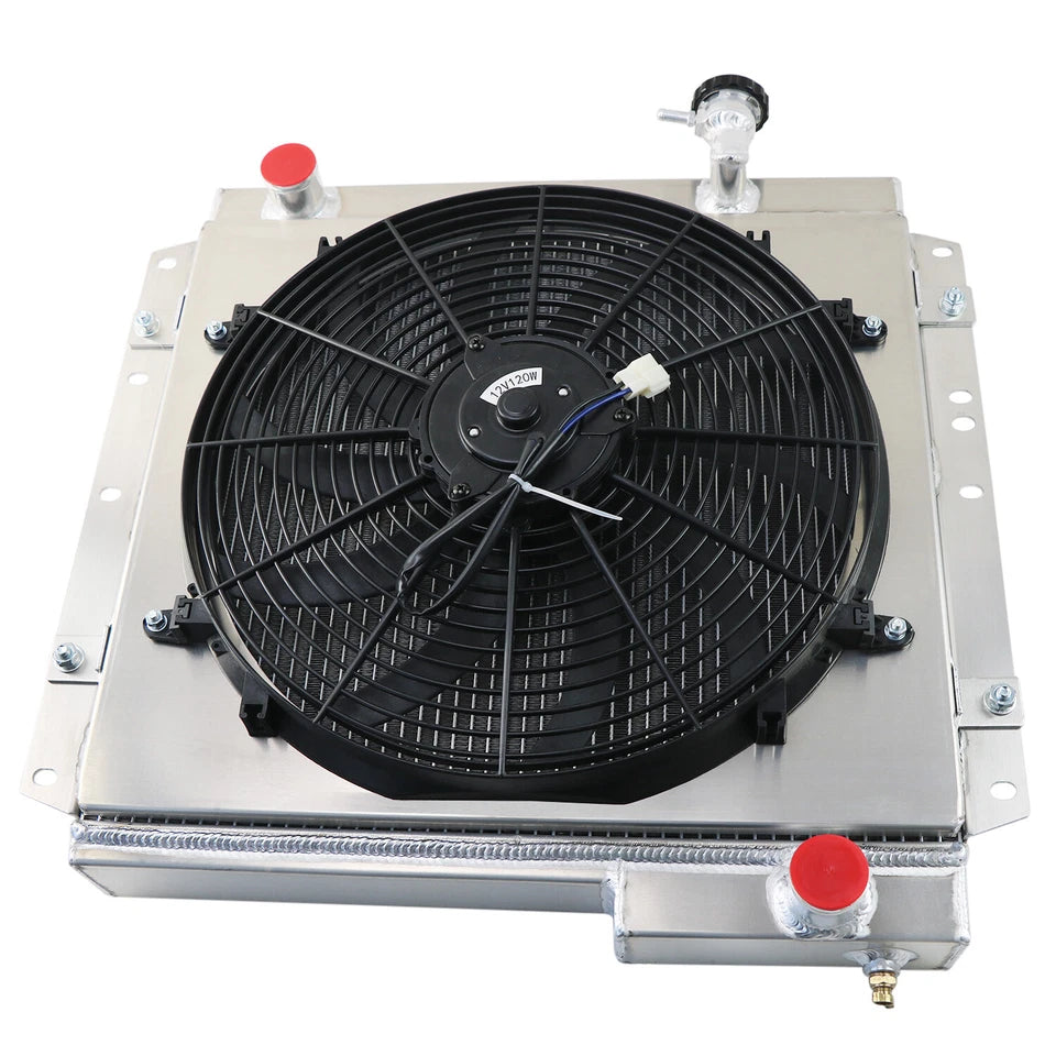 Fj70 Radiator ASI Performance 4 Row Aluminum Radiator with Shroud Fan For 1970-1980 ...