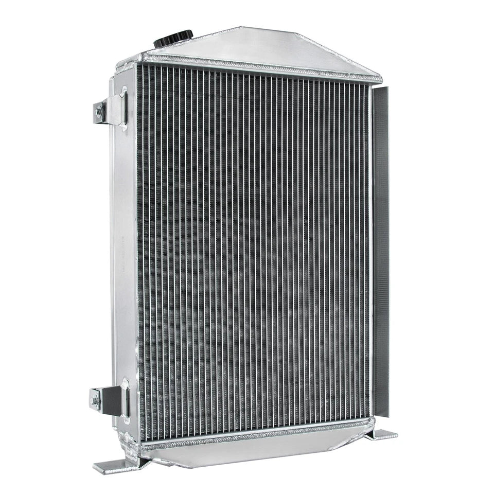 Rat Rod Radiator Spider Web ASI Performance 3 Row Radiator Shroud+Fan For 1932 Ford Street Rat Rod ...