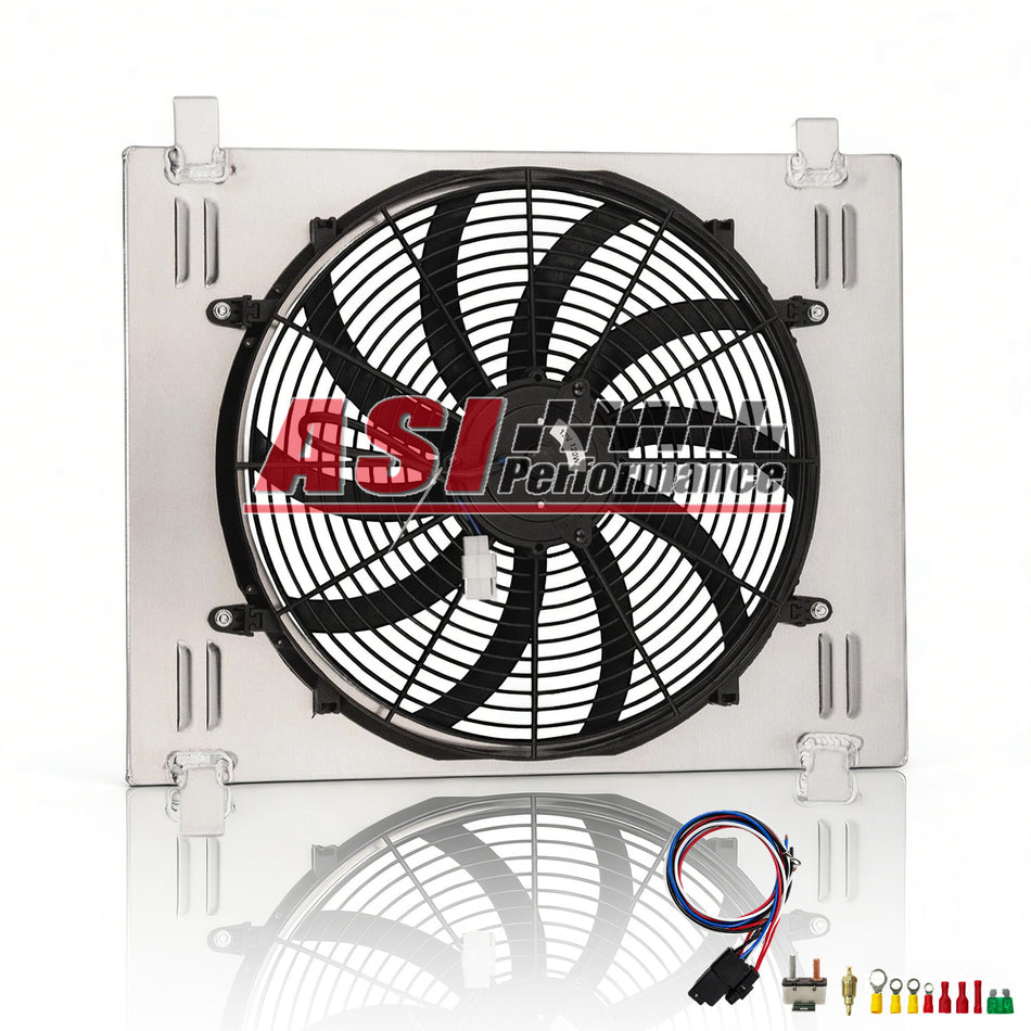 ASI Performance Aluminum Radiator Shroud Fan For 1932 Ford Hi Boy Grill Shell Chevy Motor