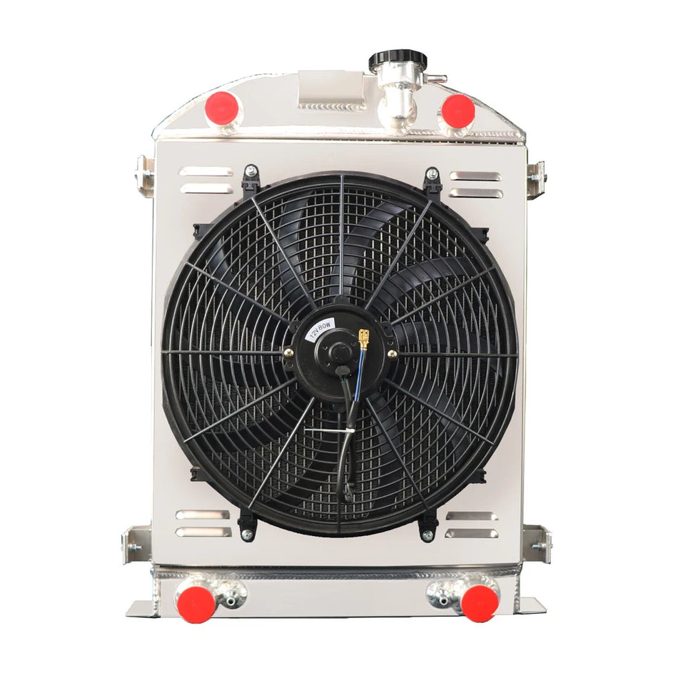 ASI Performance 4 Row Radiator with Shroud Fan Relay For 1930-1932 Ford Model A Series Base Flathead Engine 3.3L