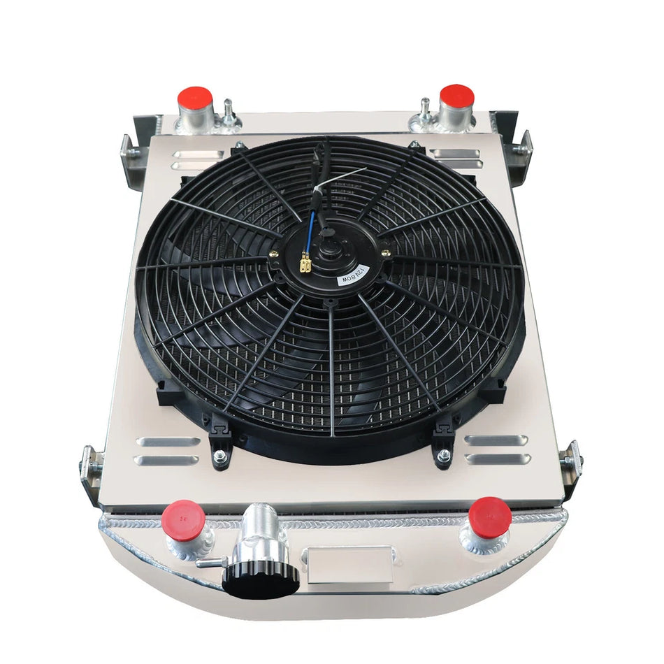ASI Performance 4 Row Radiator with Shroud Fan Relay For 1930-1932 Ford Model A Series Base Flathead Engine 3.3L