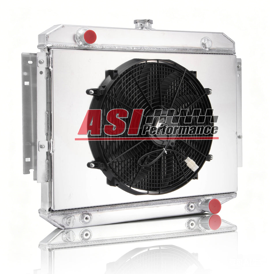 ASI Performance 3 Row Radiator Shroud Fan Fit Dodge D100 D150 D200 W100 W150 26in W #889 1971-1979