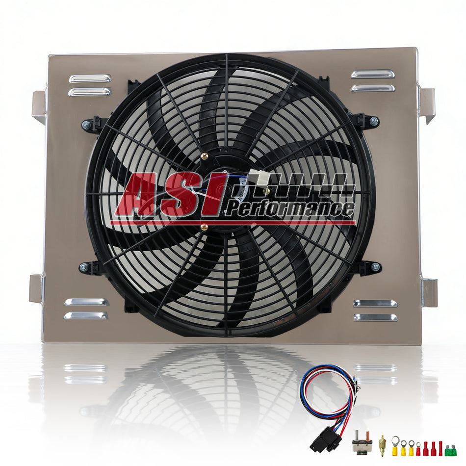 ASI Performance Aluminum Shroud Electric Fan Relay For 1955-1957 Chevy Bel Air Nomad Del-Ray V8 Engine