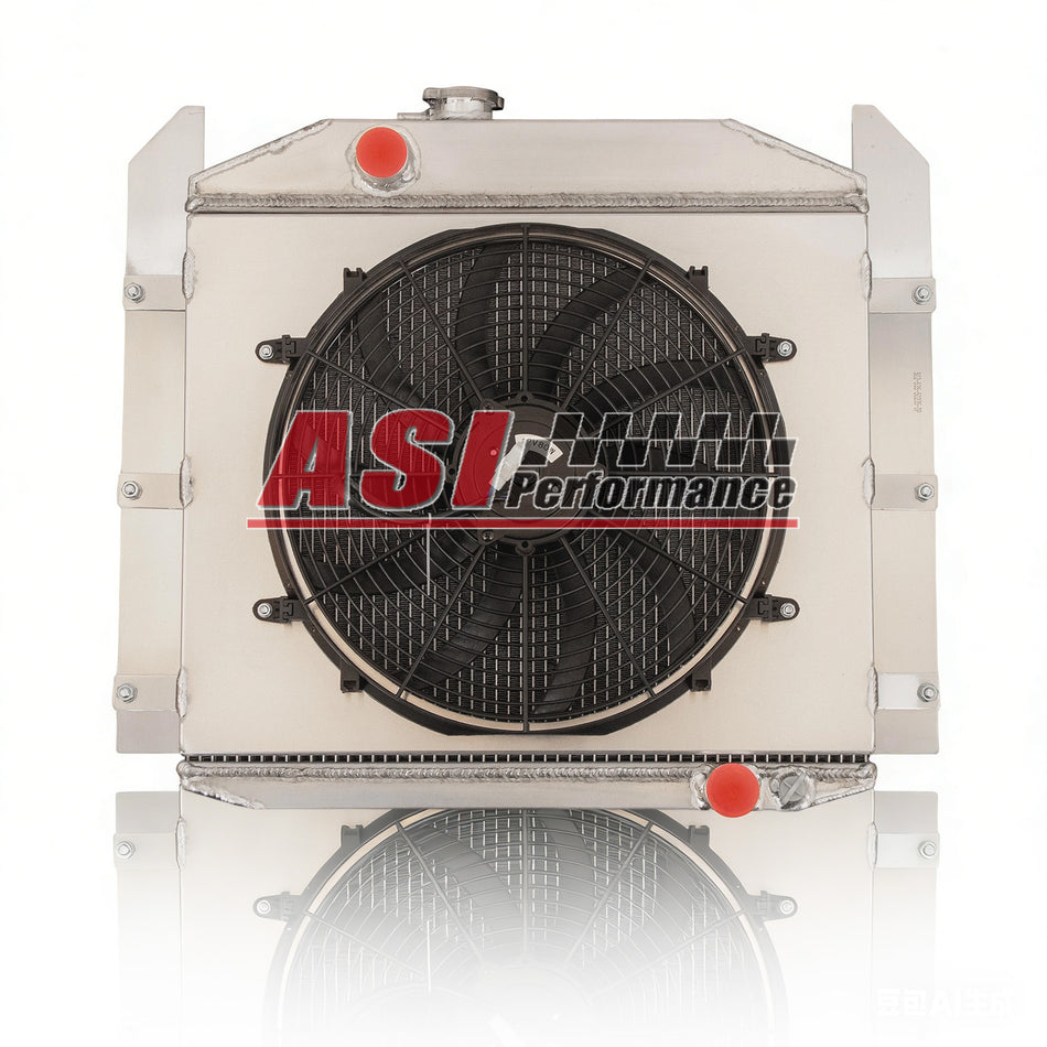 ASI Performance 4 Row Radiator with Shroud Fan For 1949-1952 Studebaker 2R11 2R10 2R15 TRUCK 2.8 4.0