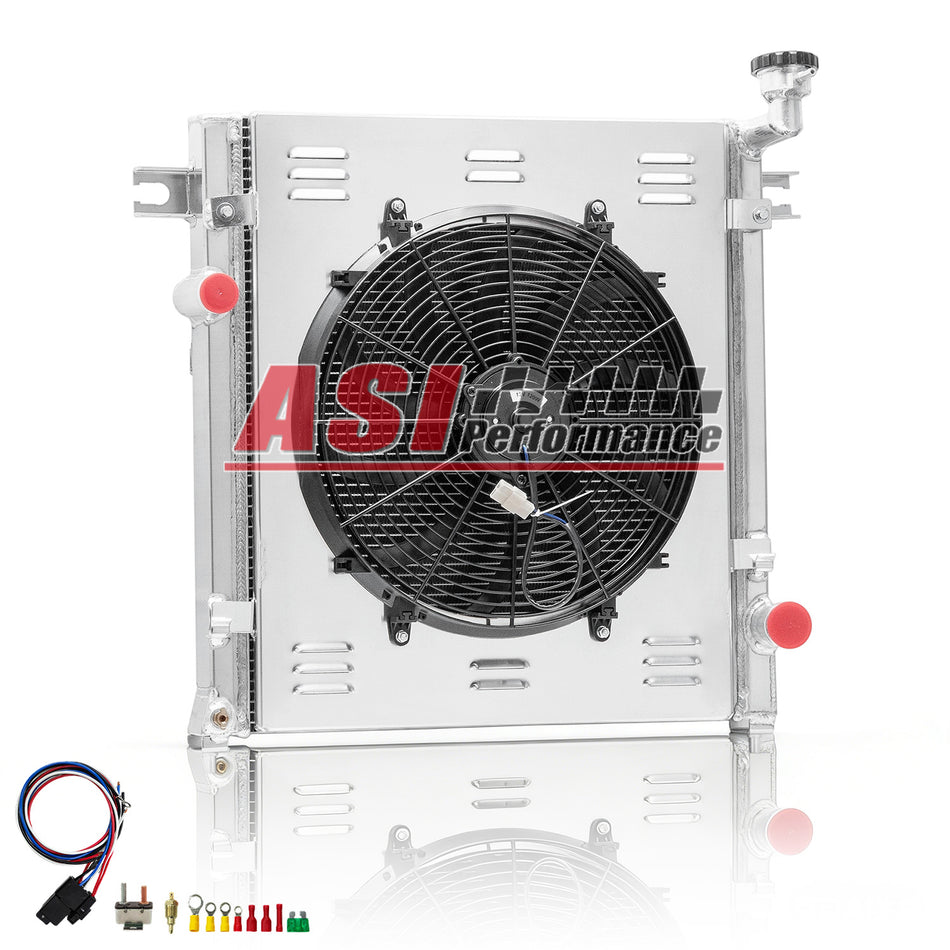 ASI Performance 3 Row Radiator with Shroud Fan Relay For 2008-2013 Jeep Liberty Limited Utility 3.7L V6 MT