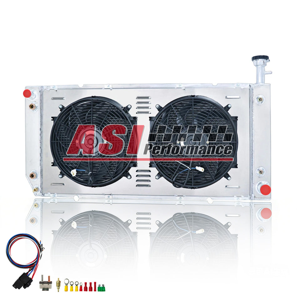 ASI Performance 3 Row Radiator Shroud Fan For 2004-2016 Chevy Express GMC Savana 2500 3500 4.8L 6.0L