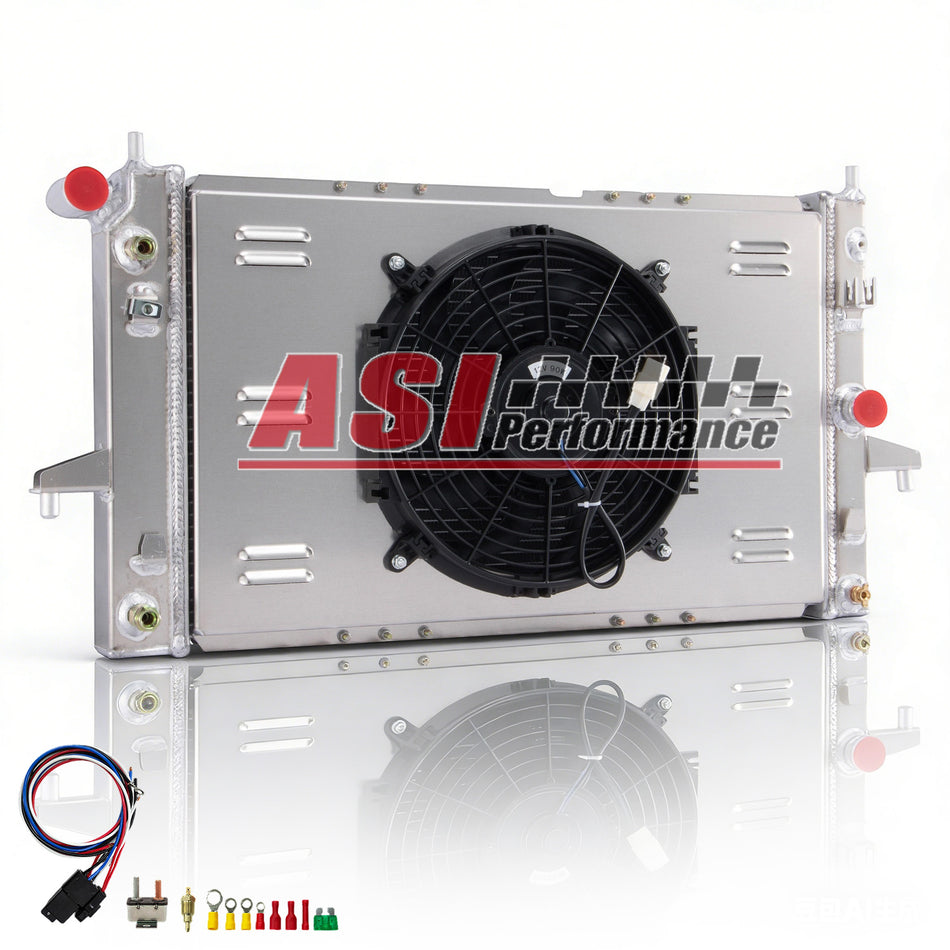 ASI Performance Aluminum Radiator&Shroud Fan fit 94-02 Saturn SC1 SC2 SL SL1 SL2 SW1 SW2 1.9L
