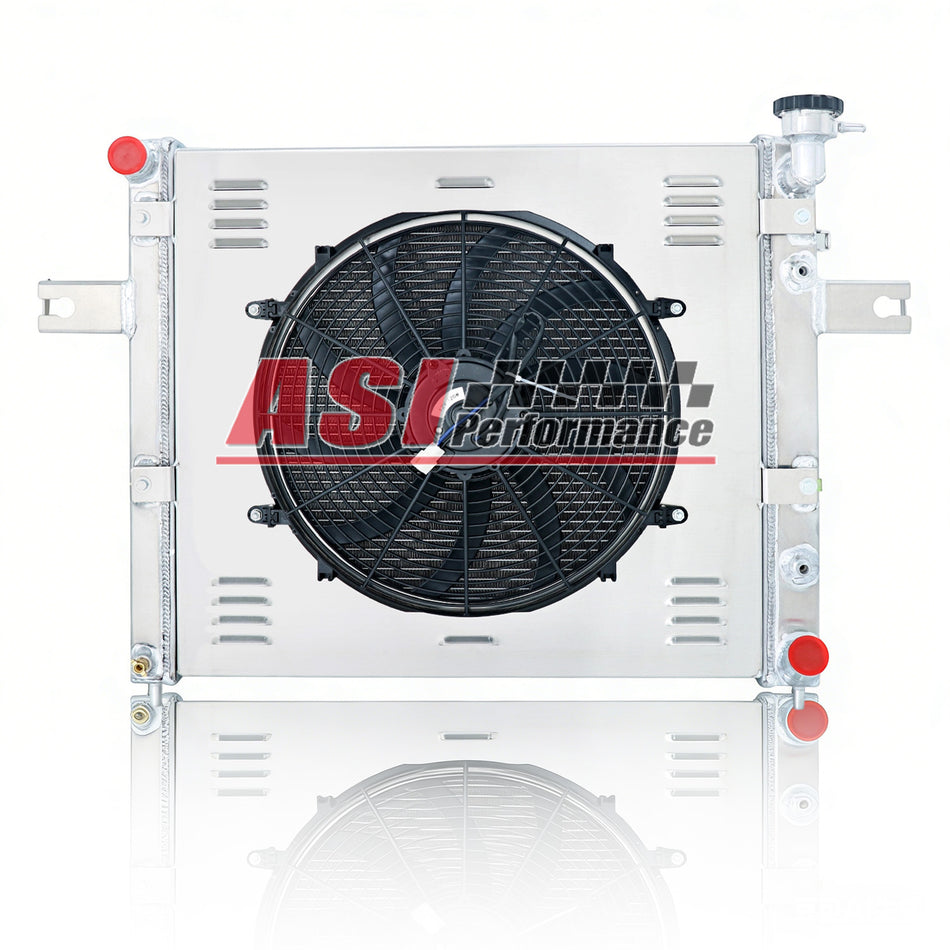 ASI Performance 3 Row Aluminum Radiator with Shroud Fan For 1999-2000 Jeep Grand Cherokee 4.7L V8 24.2 H X 35 W