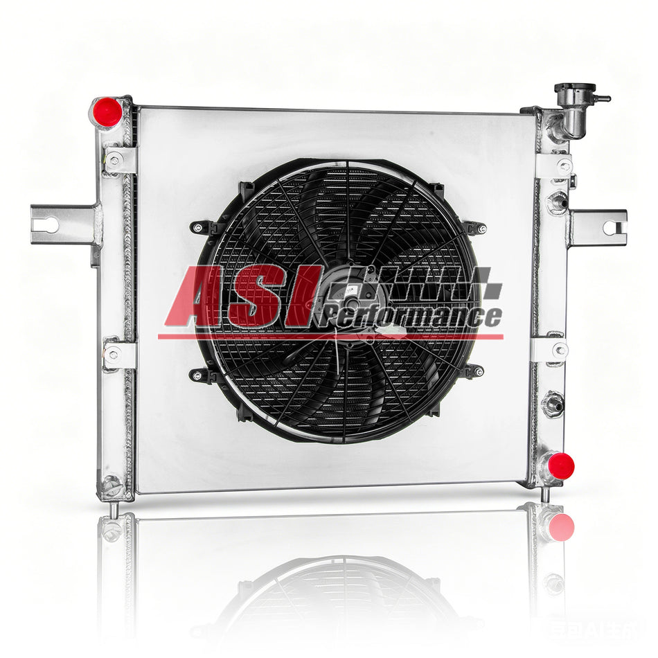 ASI Performance 3 Rows Aluminum Radiator Shroud Fan Fit 1999-2000 Jeep Grand Cherokee 4.7L V8