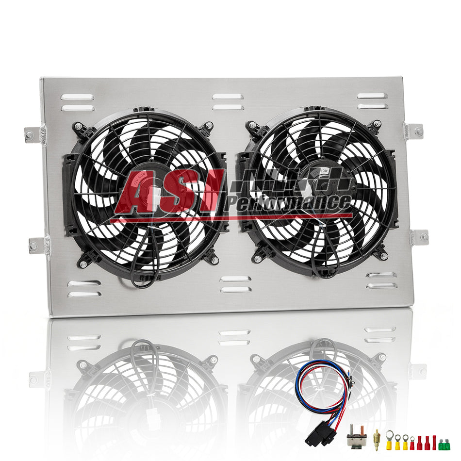 ASI Performance Aluminum Shroud+Fan+Relay For 1988-1997 Chevy GMC C/K C1500 C2500 5.0/5.7L P30 P3500