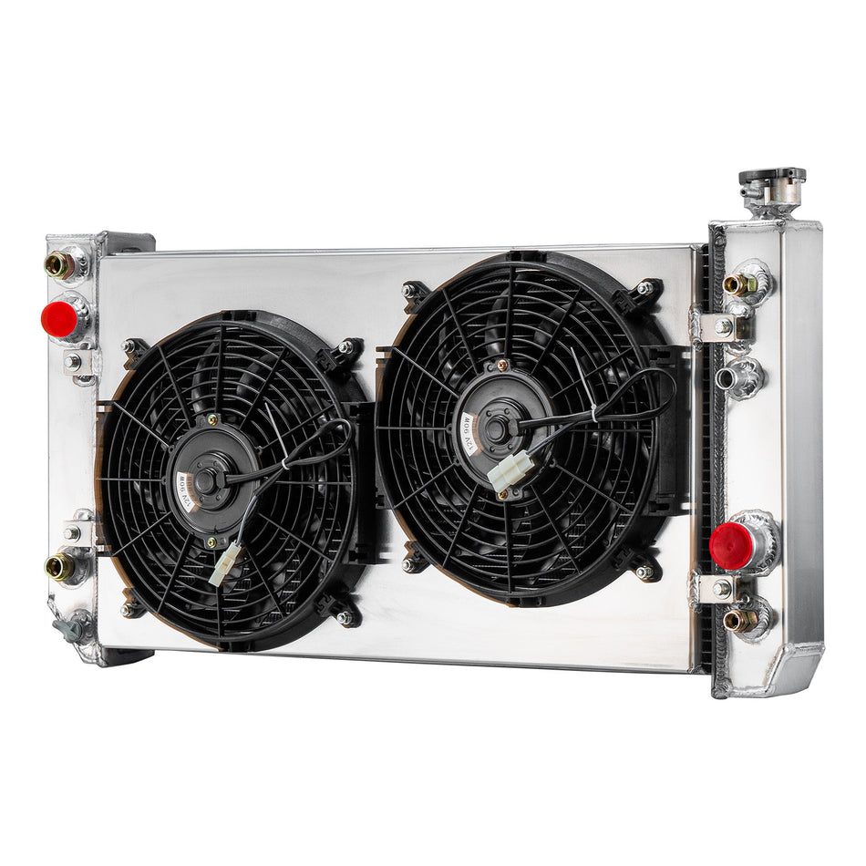 4Row Radiator+Shroud Fan Fit 1988-94 Chevy S10 Blazer GMC S15 4.3L w/Oil Cooler