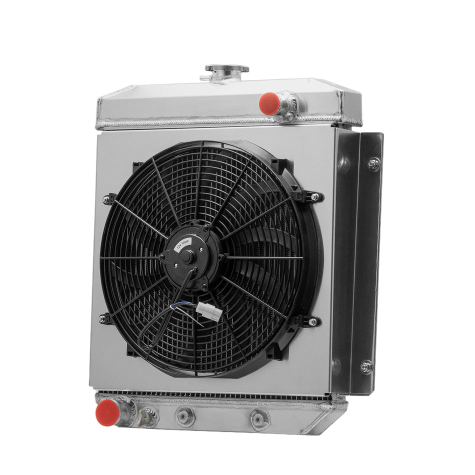 ASI Performance 3-Row Radiator+Shroud Fan For 54-1956 Ford Country Sedan Squire Mainline 5.1L V8