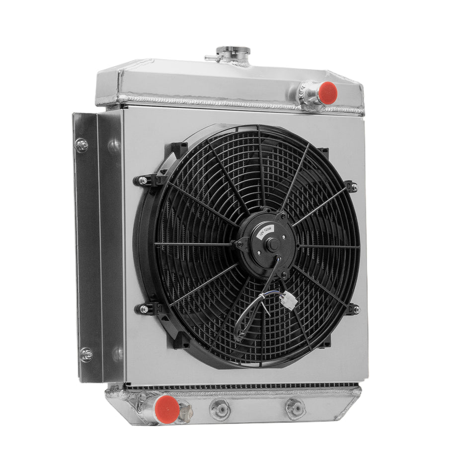 ASI Performance 3-Row Radiator+Shroud Fan For 54-1956 Ford Country Sedan Squire Mainline 5.1L V8
