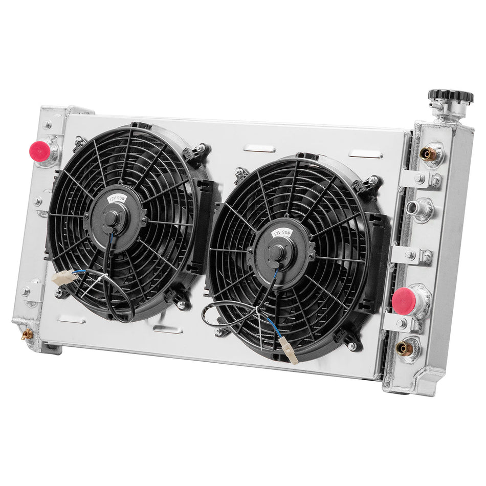 ASI Performance 3-Row Radiator+Shroud Fan For 1988-94 Chevy S10 Blazer/GMC S15 Jimmy 4.3L AT