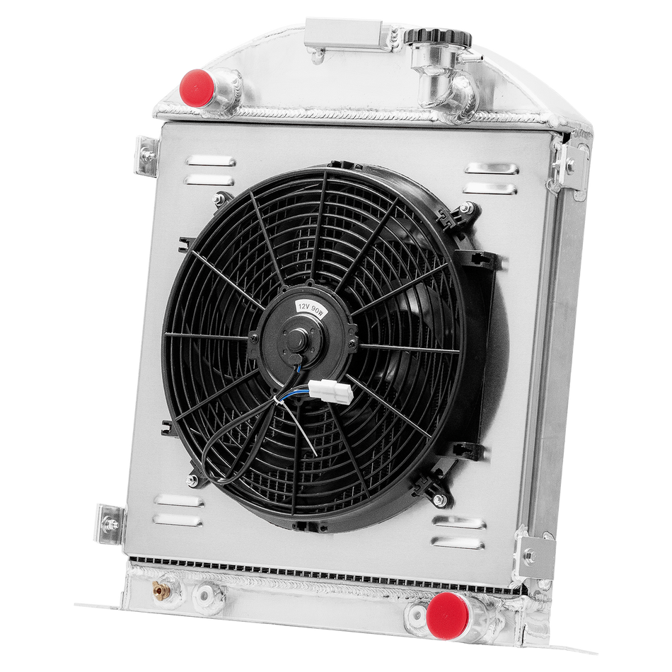 ASI Performance 3-Row Aluminum Radiator Shroud Fan For 1928-1929 Ford Model A Chevy Engine NEW